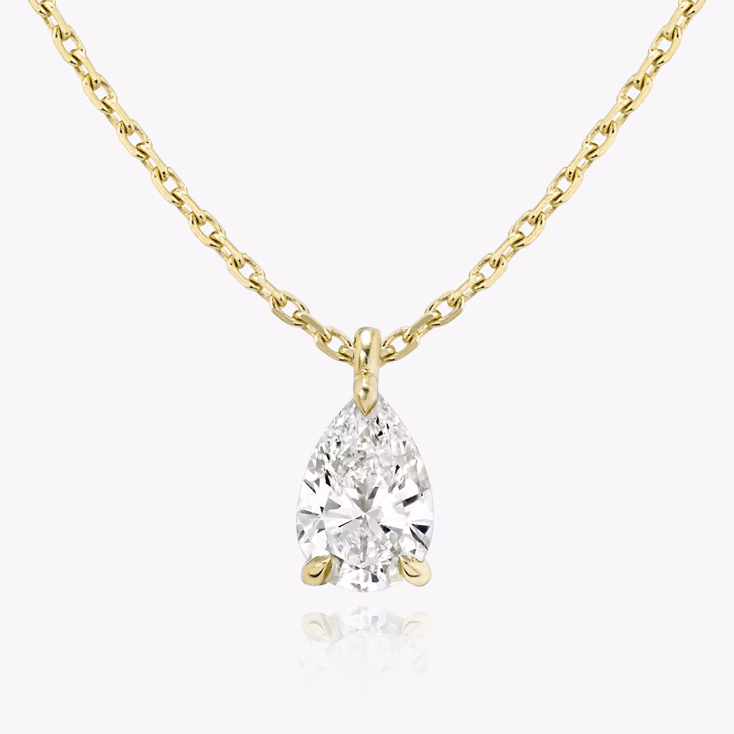 Solitaire Pendant Pear YG