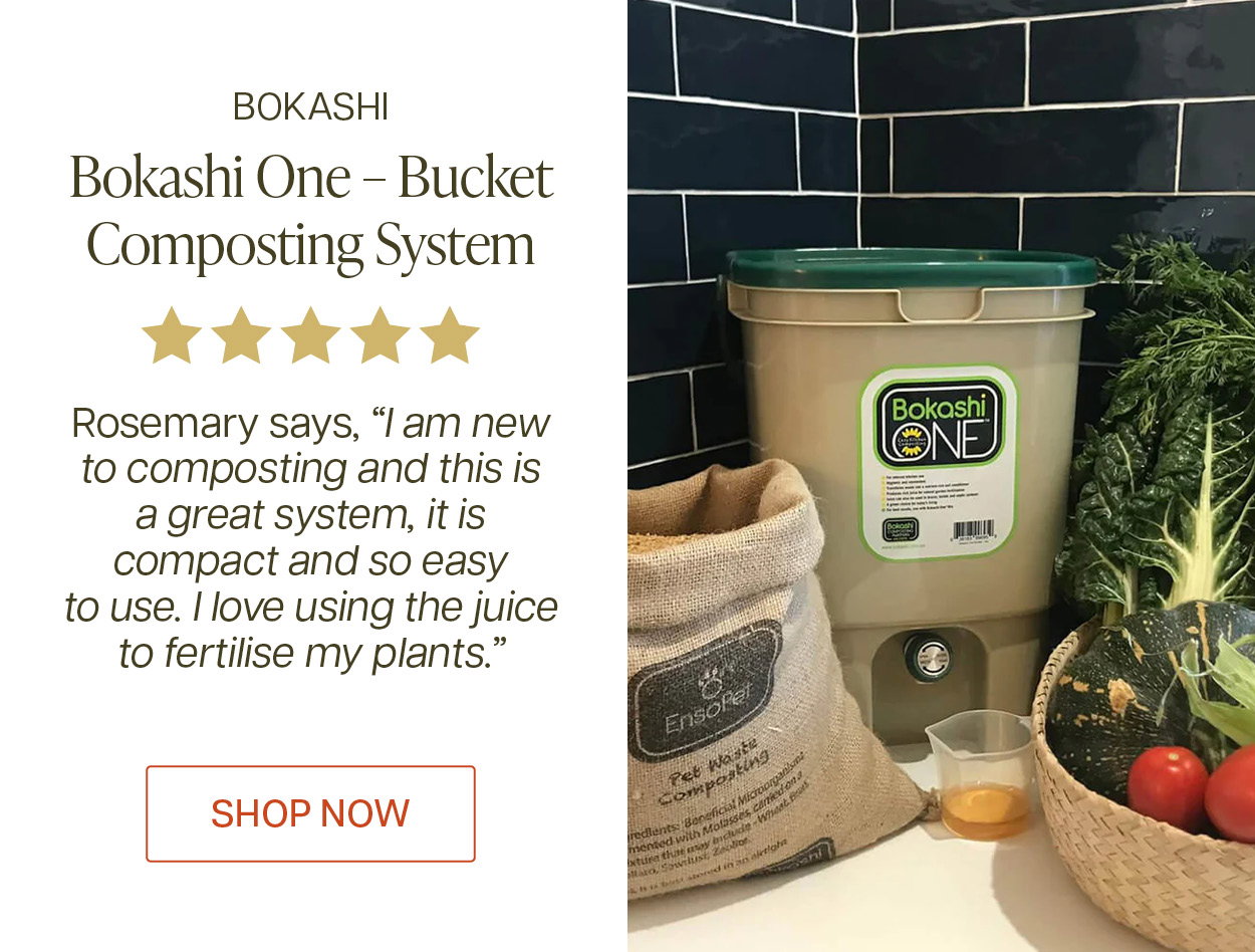 Shop Bokashi One. "I am new to composting and this is a great system, it is compact and so easy to use.” Rosemary
