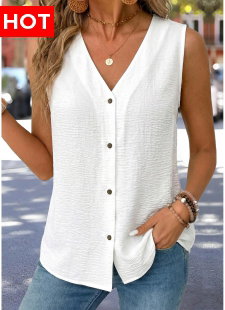 White Tummy Coverage Sleeveless V Neck Tank Top