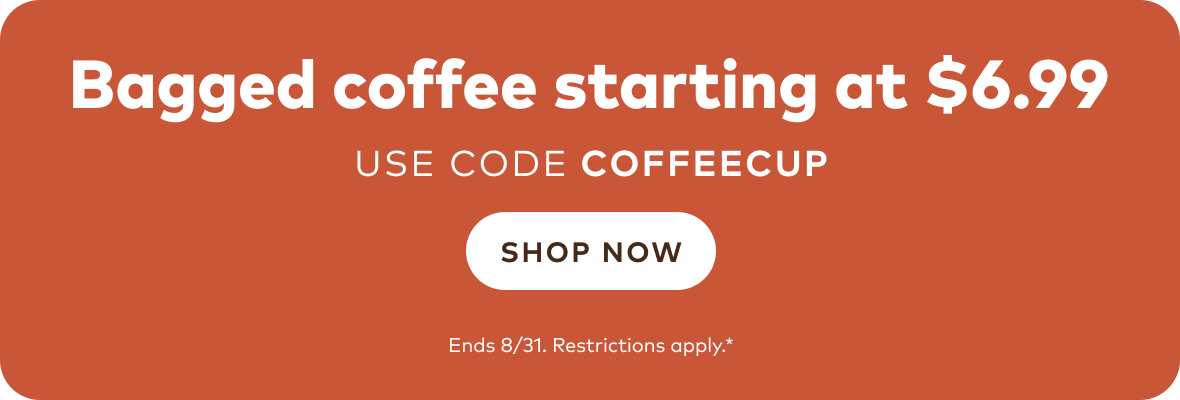 Bagged Coffee Starting at $6.99 with code COFFEECUP