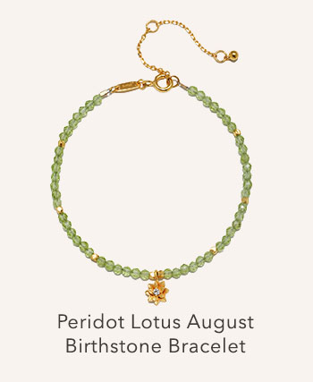 Peridot Lotus August Birthstone Bracelet