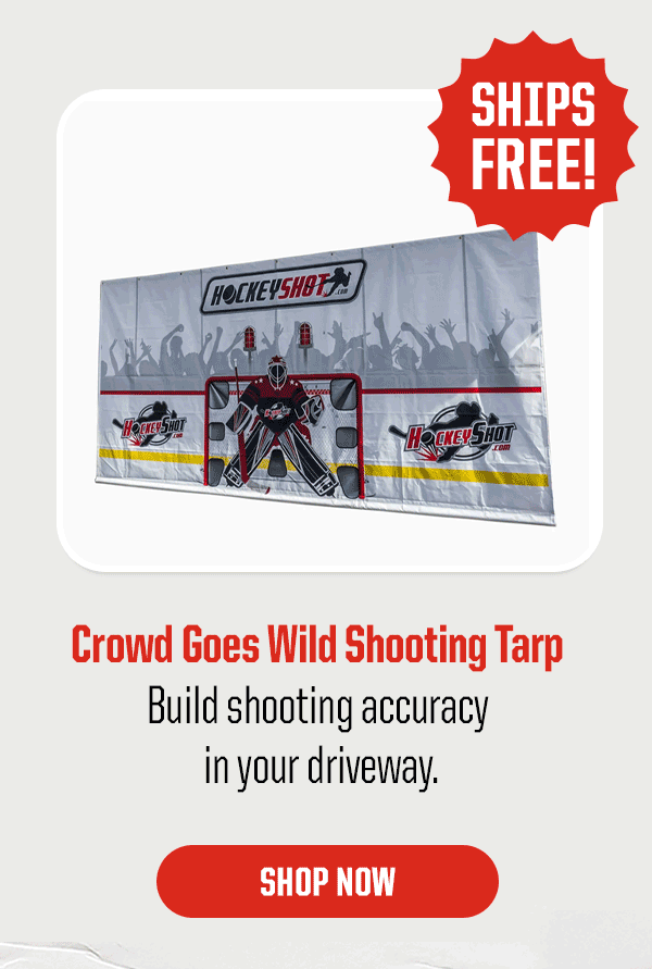 Product Block 1: Crowd Goes Wild Shooting Tarp. Build shooting accuracy in your driveway. Sticker: Ships Free! CTA: Shop Now