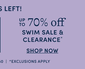 70% off swim sale & clearance