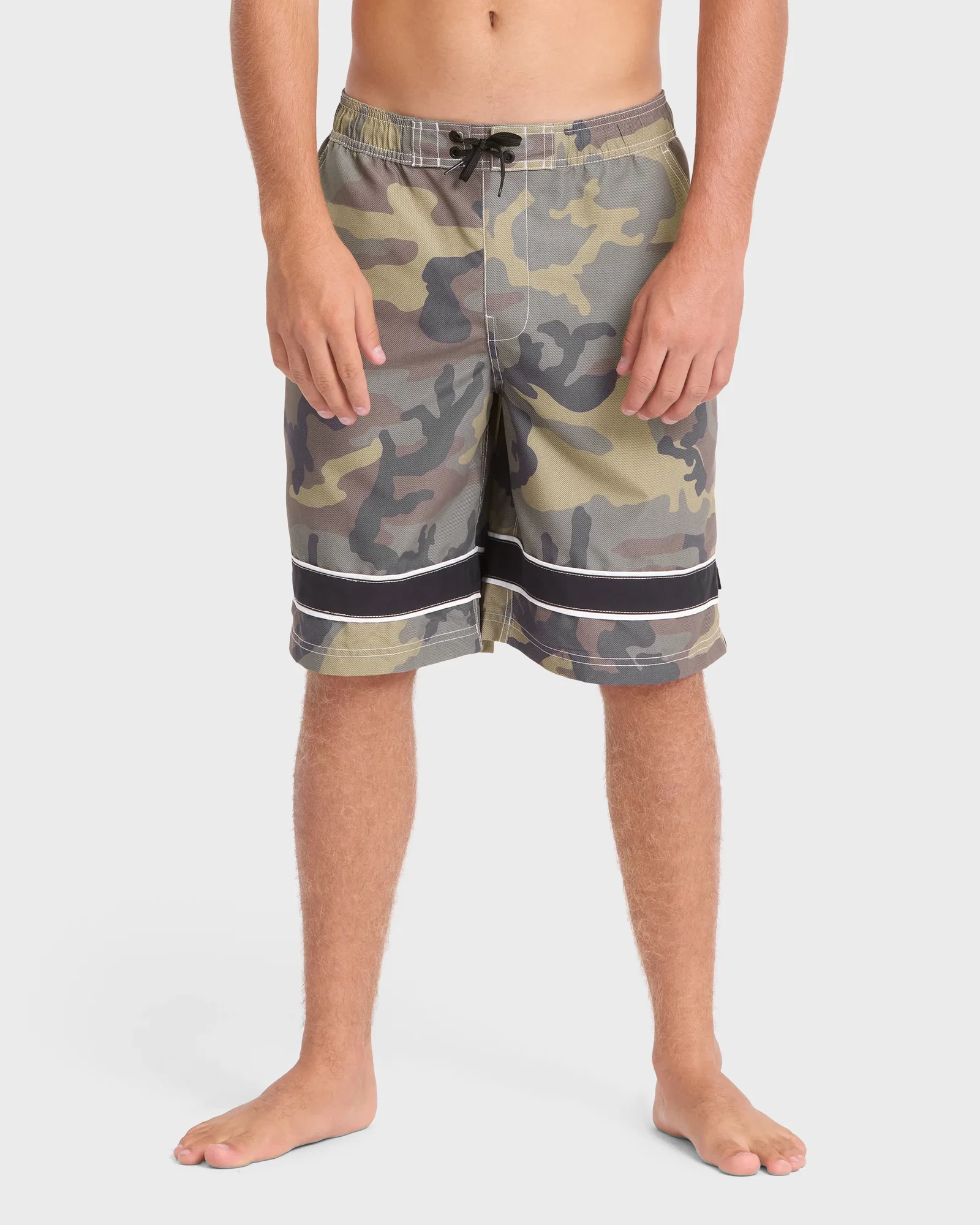 Image of Throw On 2.0 Layback 21" Swim Trunks - Olive Camouflage
