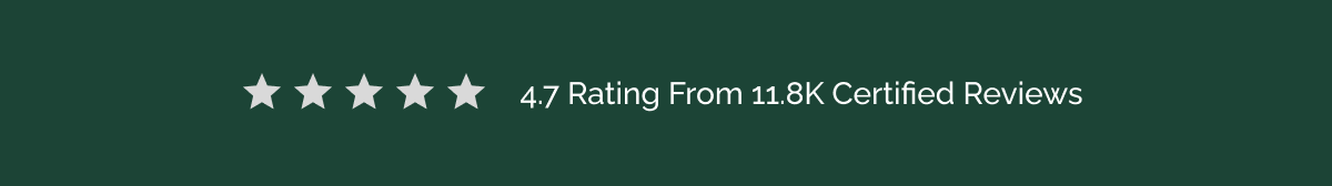 4.7 Rating From 11,800 Certified Reviews