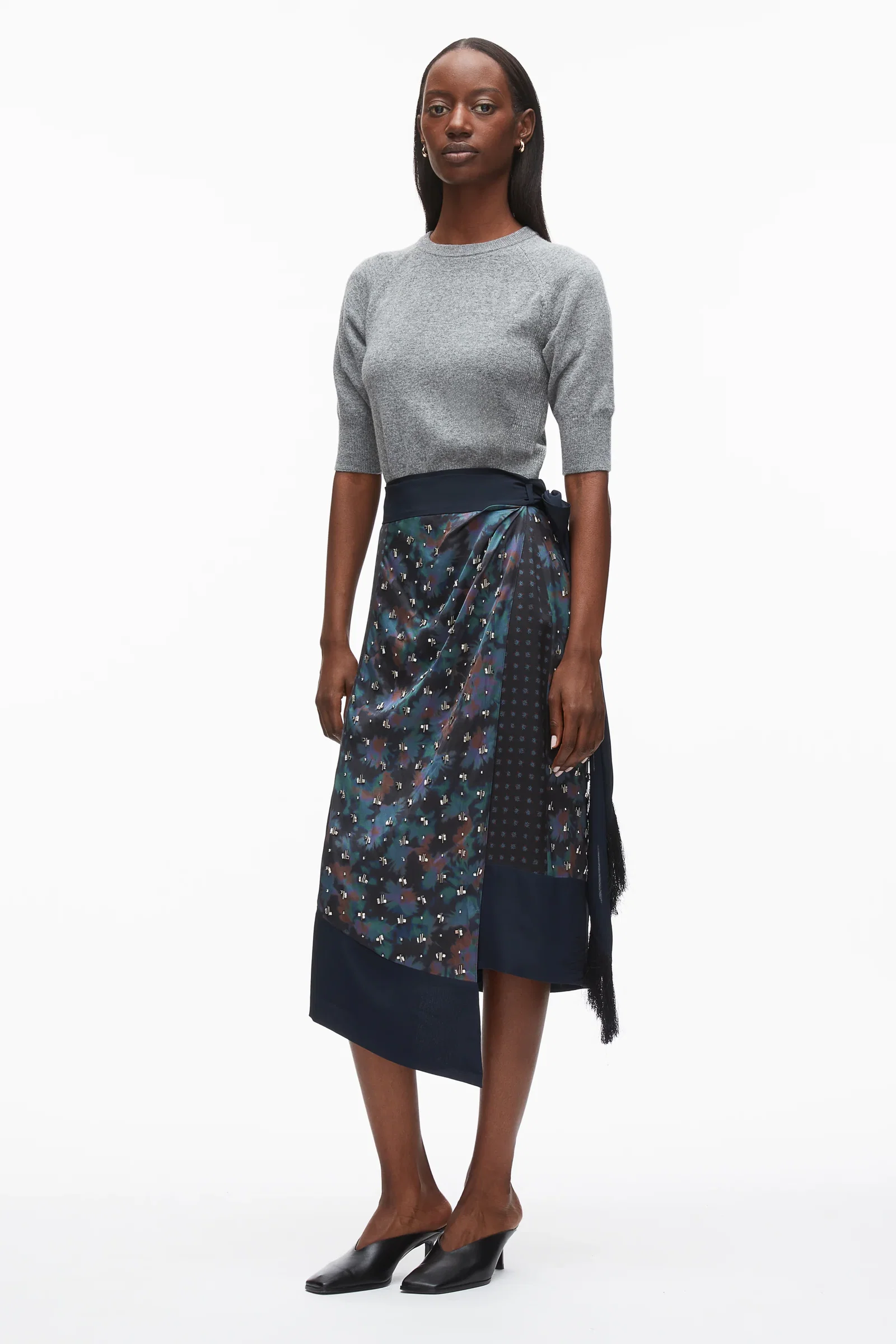 Image of Desert Floral Draped Wrap Skirt