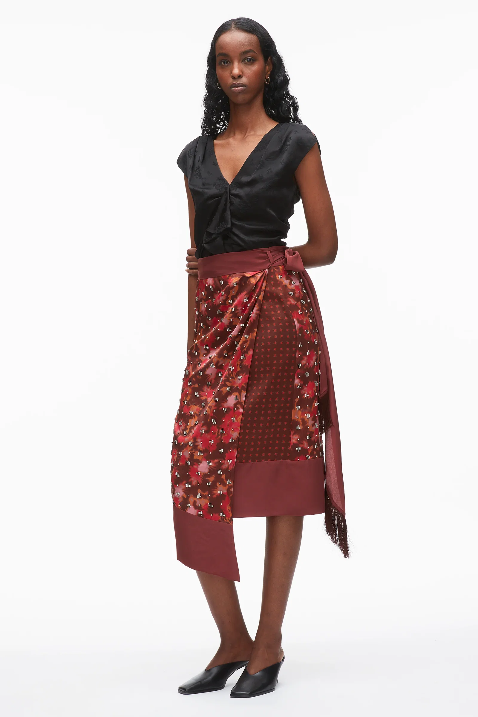 Image of Desert Floral Draped Wrap Skirt