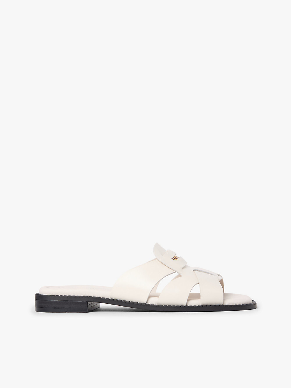 Leather Crest Square Toe Sandals