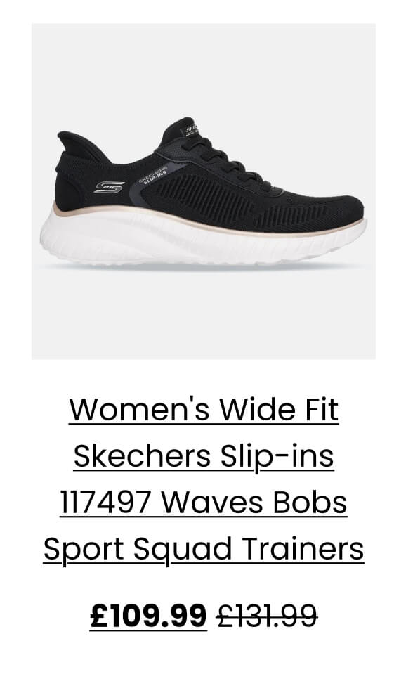 Women's Wide Fit Skechers Slip-ins 117497 Waves Bobs Sport Squad Trainers £109.99 £131.99