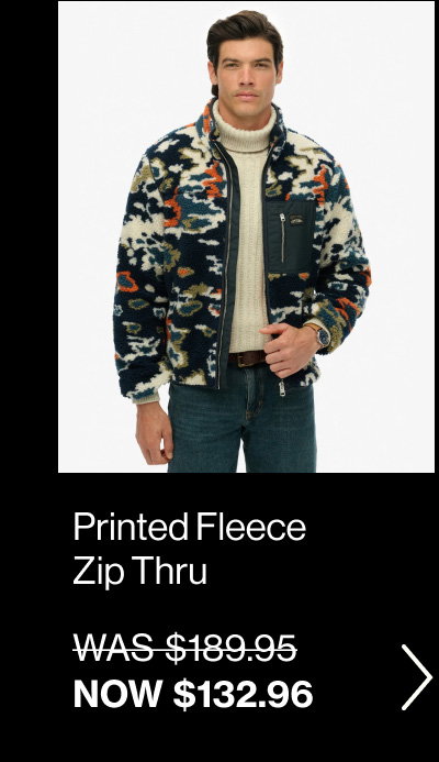 Printed Fleece Zip Thru