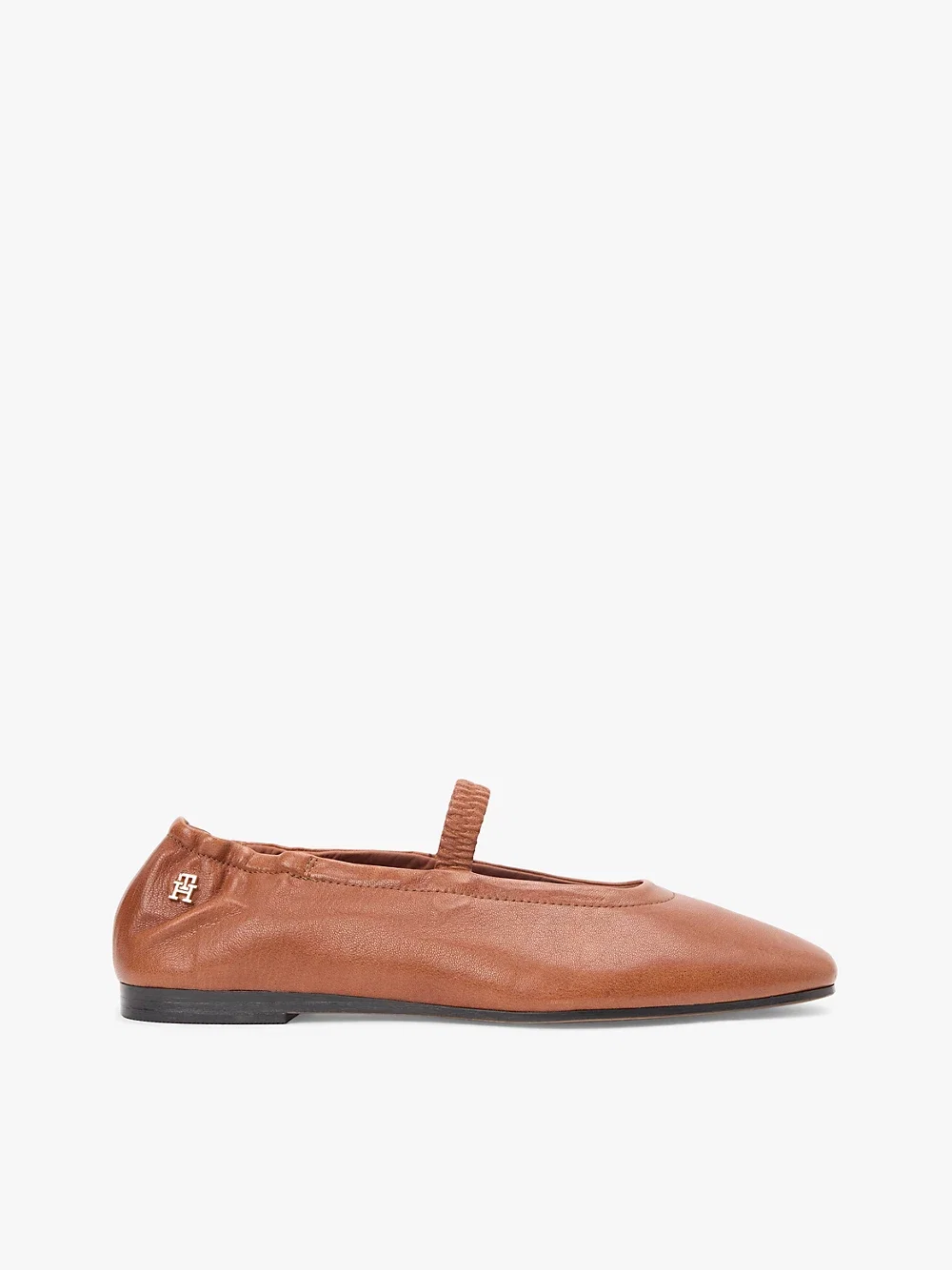 Leather Elasticated Strap Ballerinas