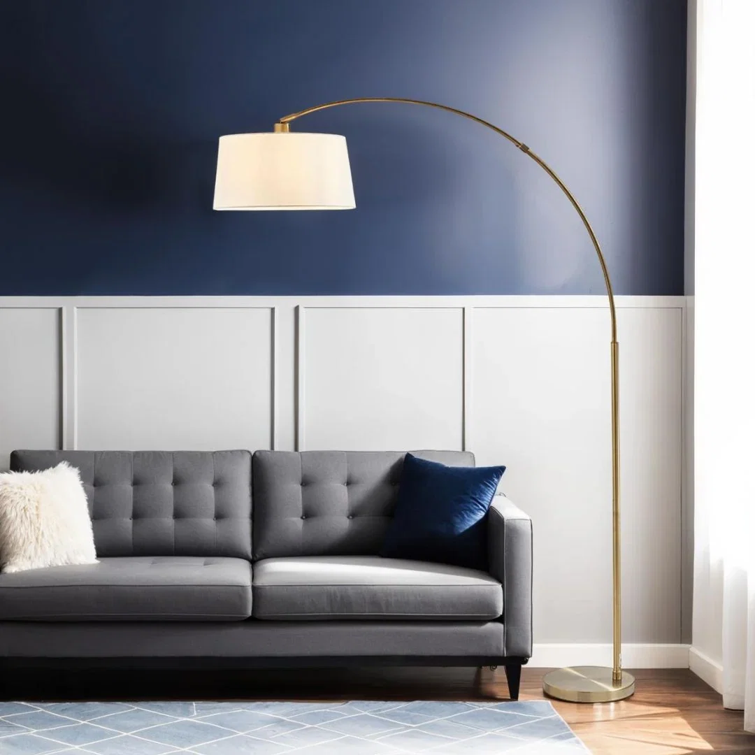 Image of Jive Antique Brass Arc Floor Lamp