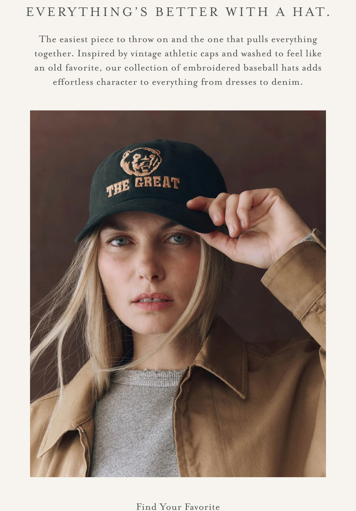 Black text on white background that reads "SHOP BASEBALL CAPS"