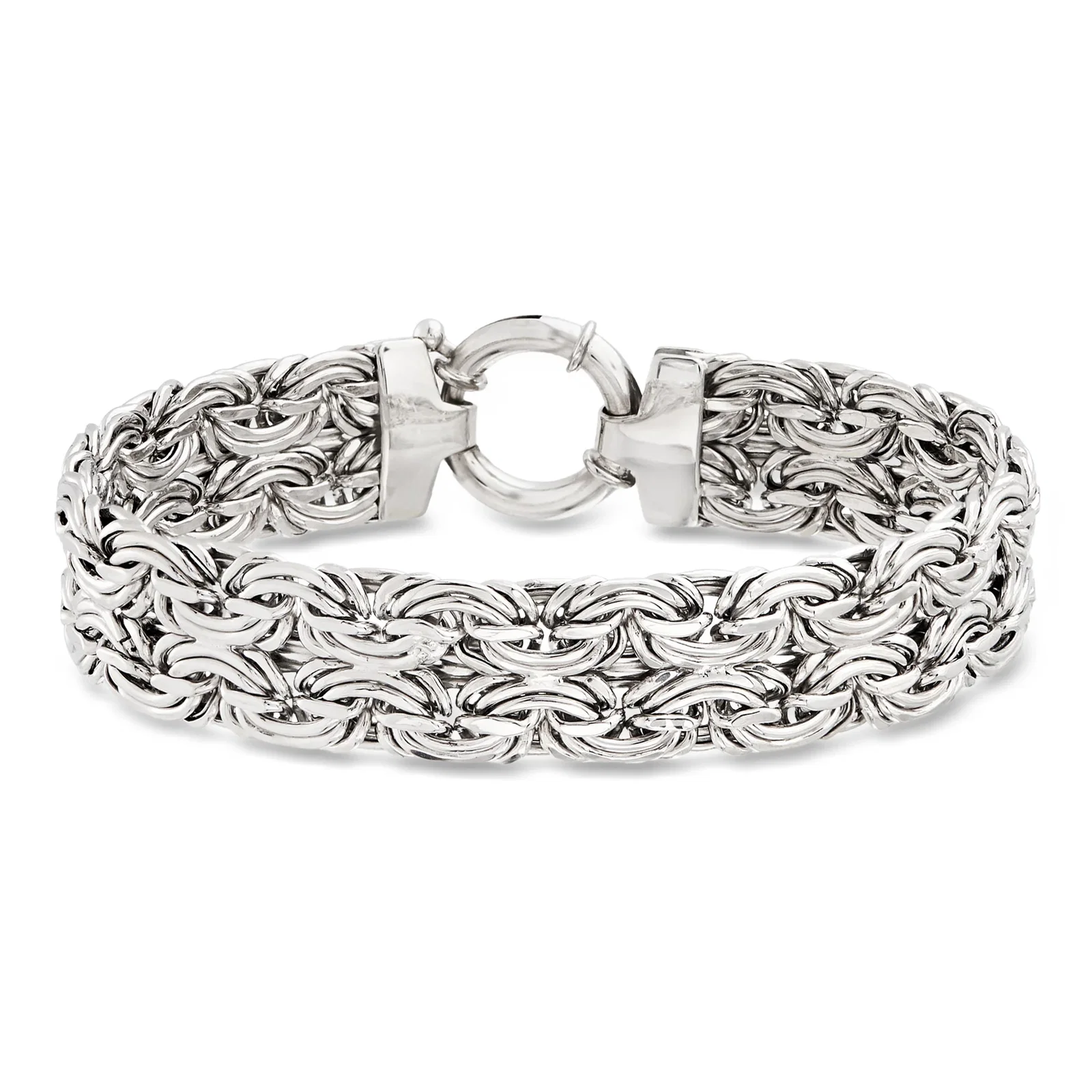 Image of Sterling Silver Wide Byzantine Bracelet