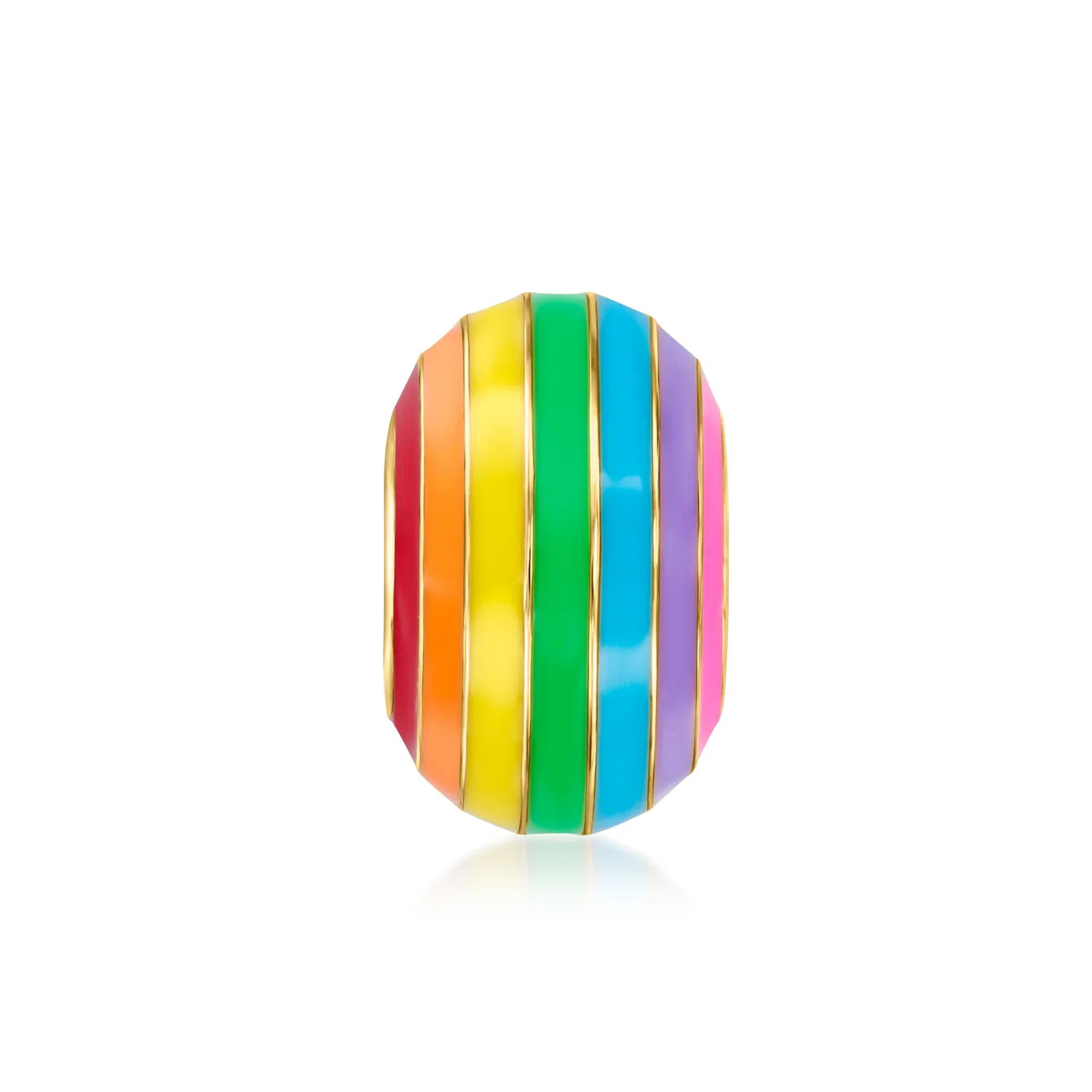 Image of Rainbow Enamel Bead Charm in 18kt Gold Over Sterling