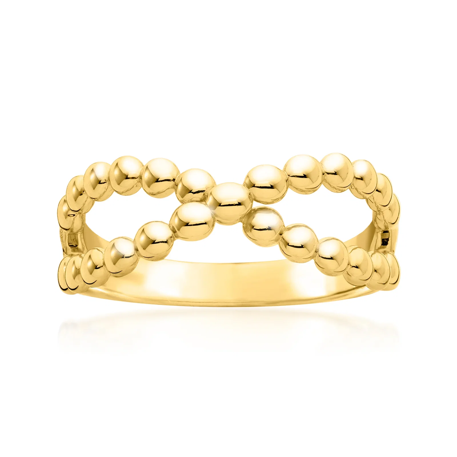 Shop 18kt Gold Over Sterling Crisscross Bead Ring