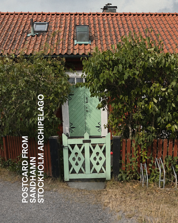 Swedish green cottage doorway
