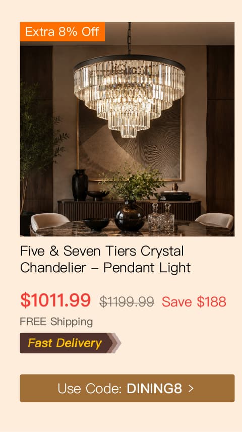 Five & Seven Tiers Crystal Chandelier - Pendant Light
