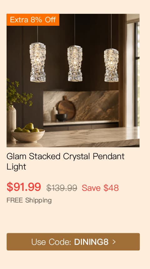 Glam Stacked Crystal Pendant Light