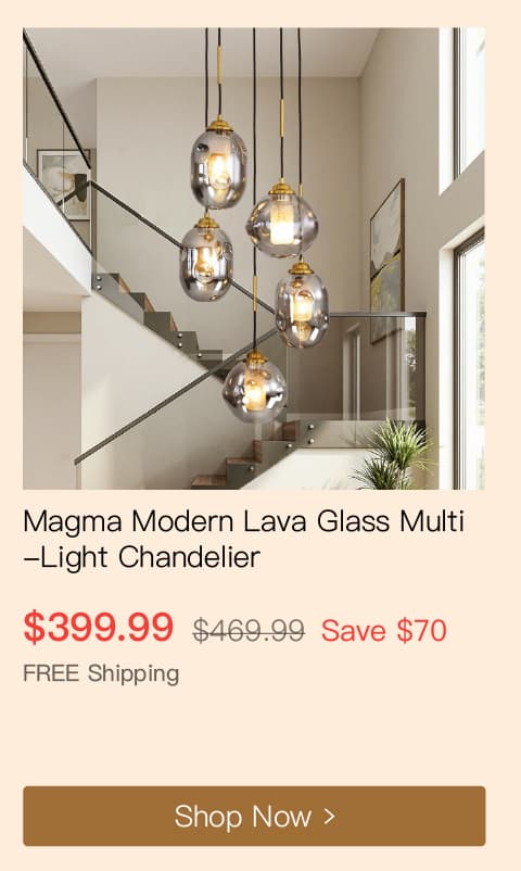 Magma Modern Lava Glass Multi-Light Chandelier