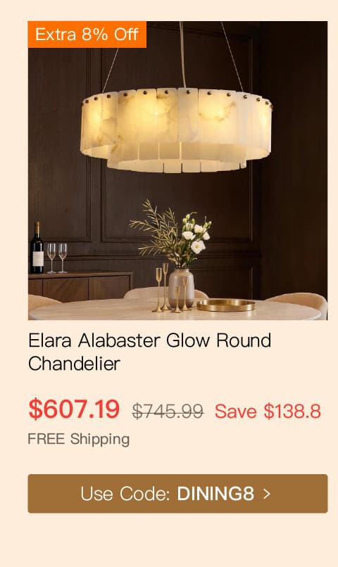 Elara Alabaster Glow Round Chandelier