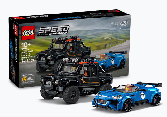 LEGO Speed Champions 77264 Jaguar F-TYPE Project 7 & Land Rover Defender Set