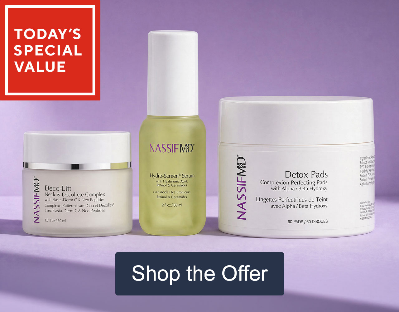 NassifMD Face & Neck Smooth & Hydrate 3 Piece Routine