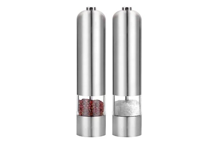 Elektriska salt och pepparkvarnar i rostfritt 2-pack