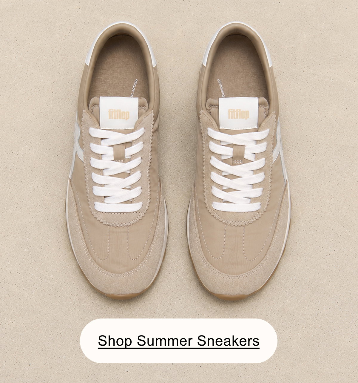 RETRO-Q Fabric/Suede Sneakers - Cappuccino