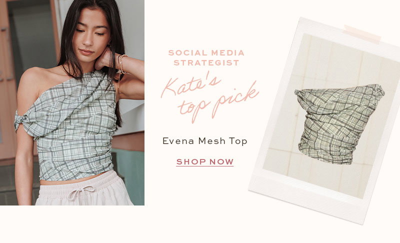 Evena Mesh Top - Green Plaid
