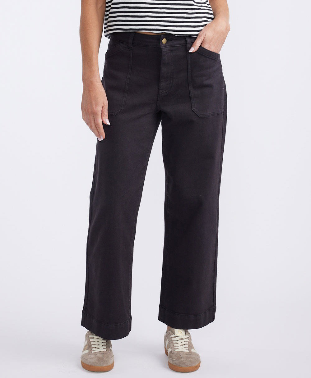 Catalina Wide Leg Jeans - Washed Black