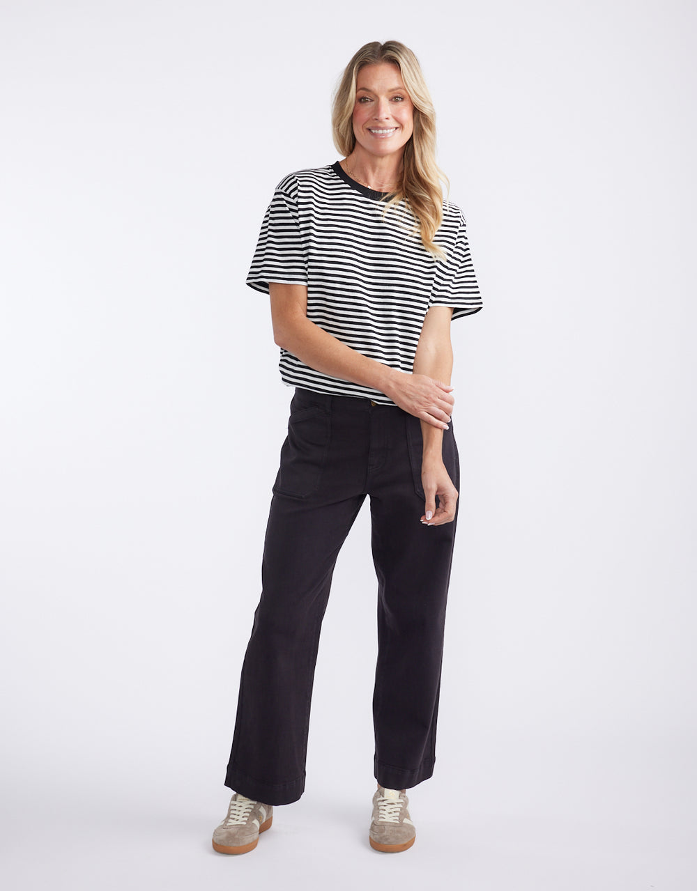 Catalina Wide Leg Jeans - Washed Black