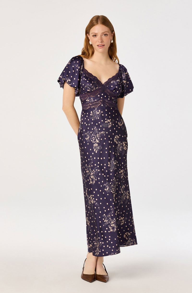 Woman Wearing Puff-Sleeve Dress