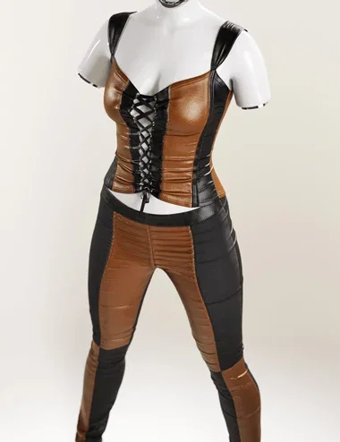 dForce Laced Up Corset Outfit for Genesis 9