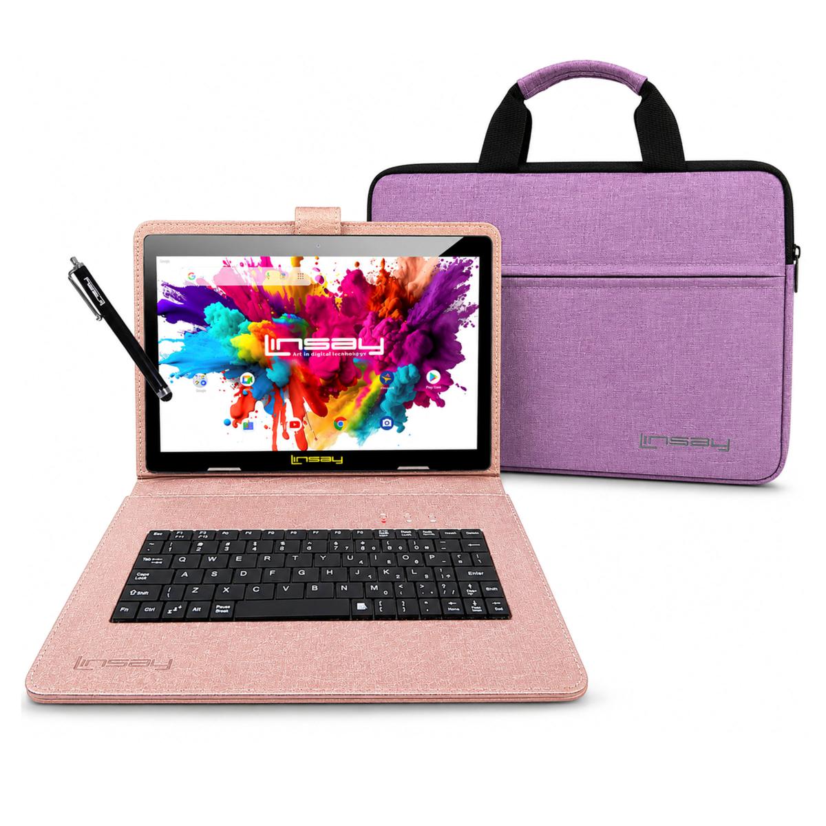 Linsay 10.1" Octa-Core 256GB Tablet Bundle with Keyboard