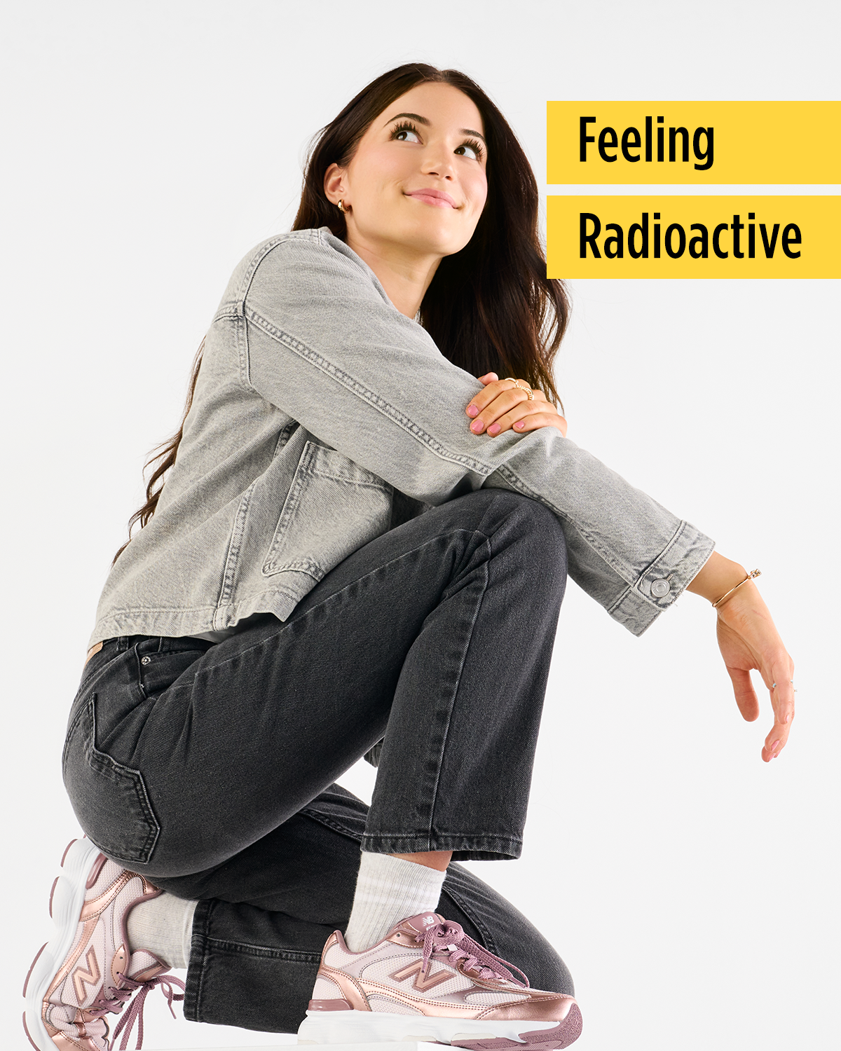 Feeling Radioactive | Lifestyle Image of Women's Metallic New Balance Sneakers