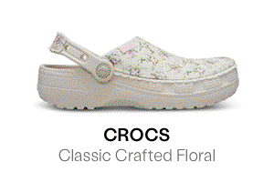 Crocs Classic Crafted Floral Clog in Bone