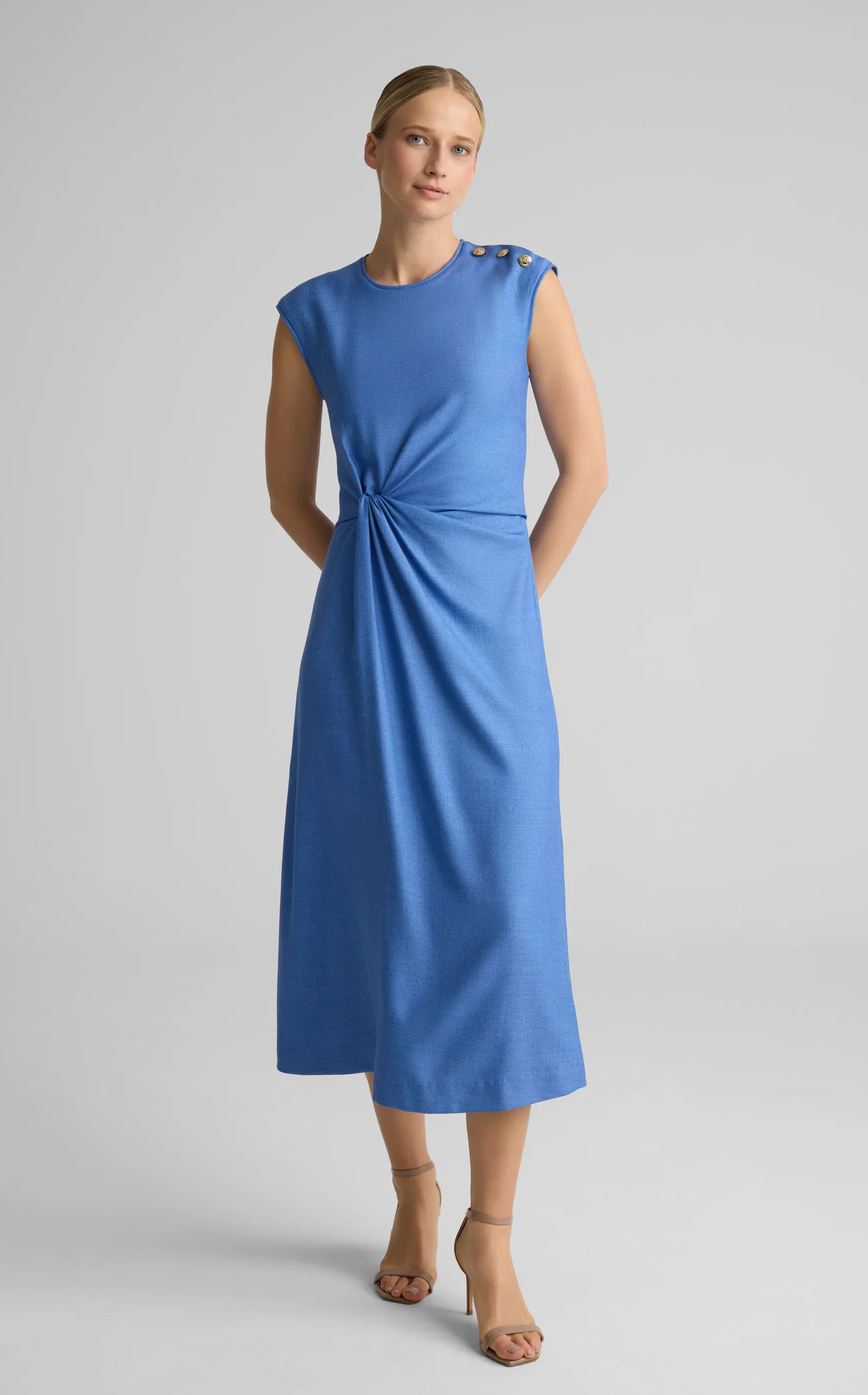 Image of Erica Dress In Wool Silk Suiting