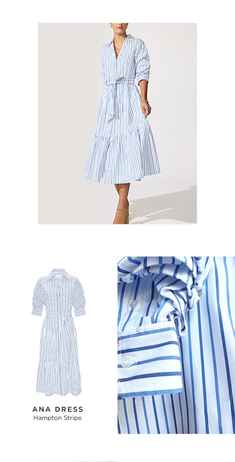 Ana Dress in Hampton Stripe