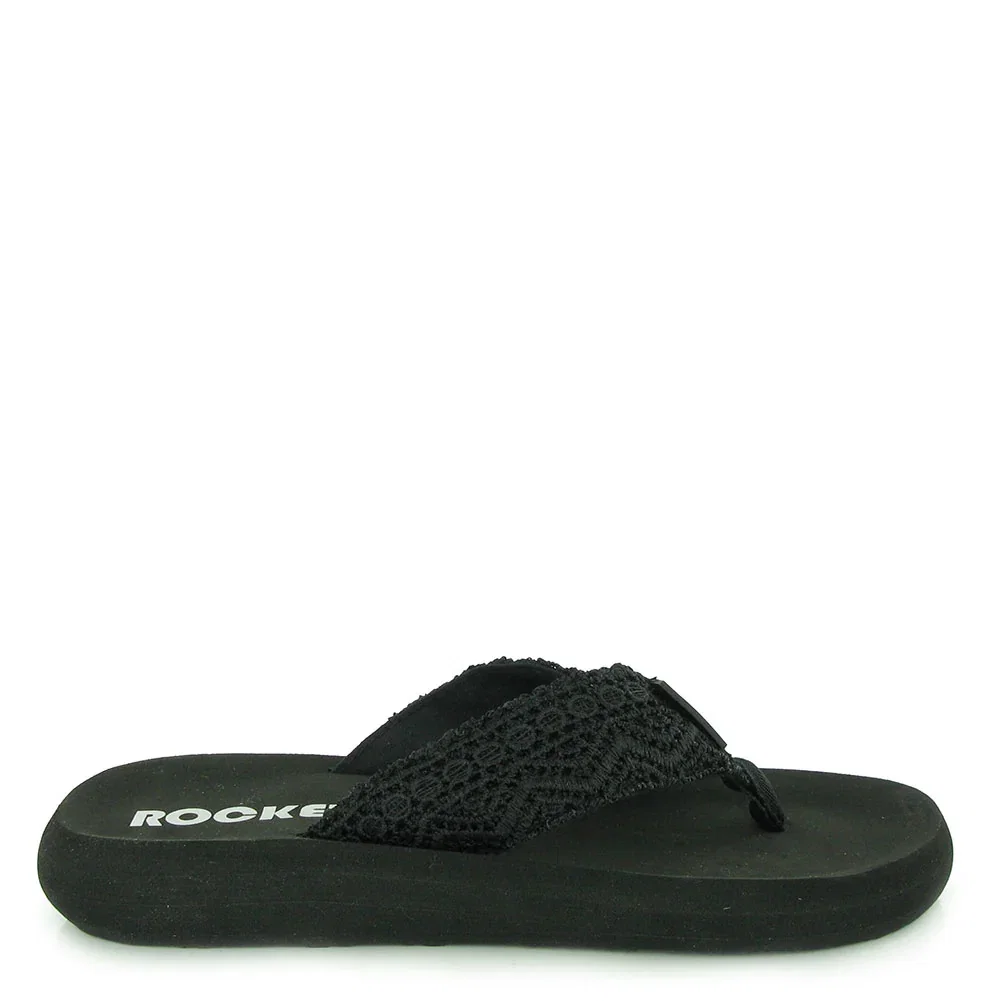 Image of Spotlight Black Crochet Flip-Flops