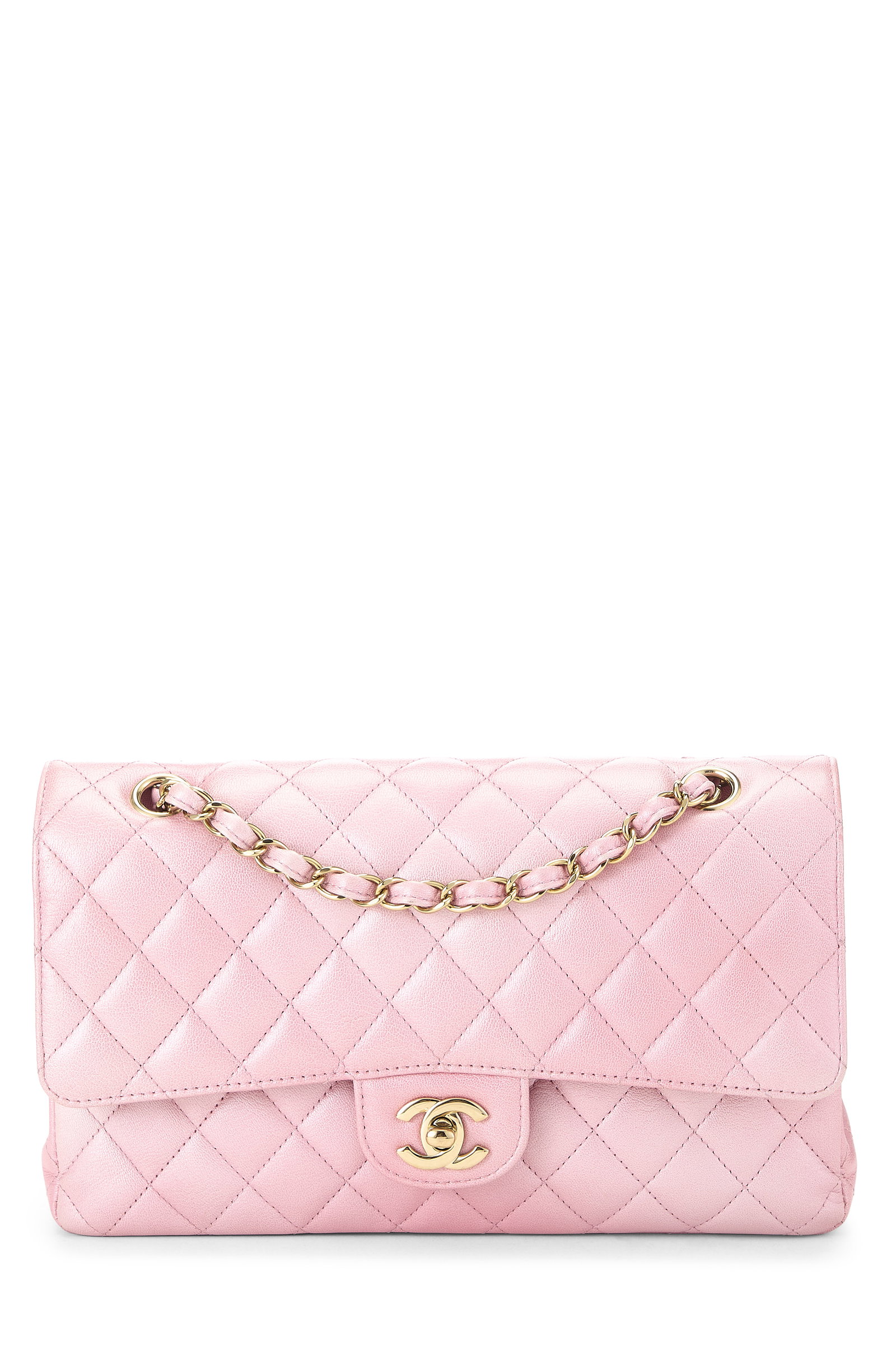 Metallic Pink Calfskin Clas...