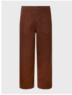 Straight Leg Cropped Brown Pant