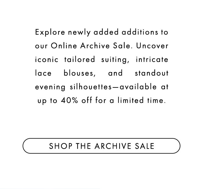 ONLINE ARCHIVE SALE: SHOP THE NEW ADDITIONS