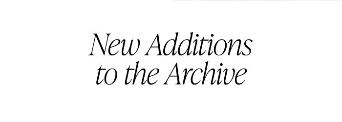 ONLINE ARCHIVE SALE: SHOP THE NEW ADDITIONS