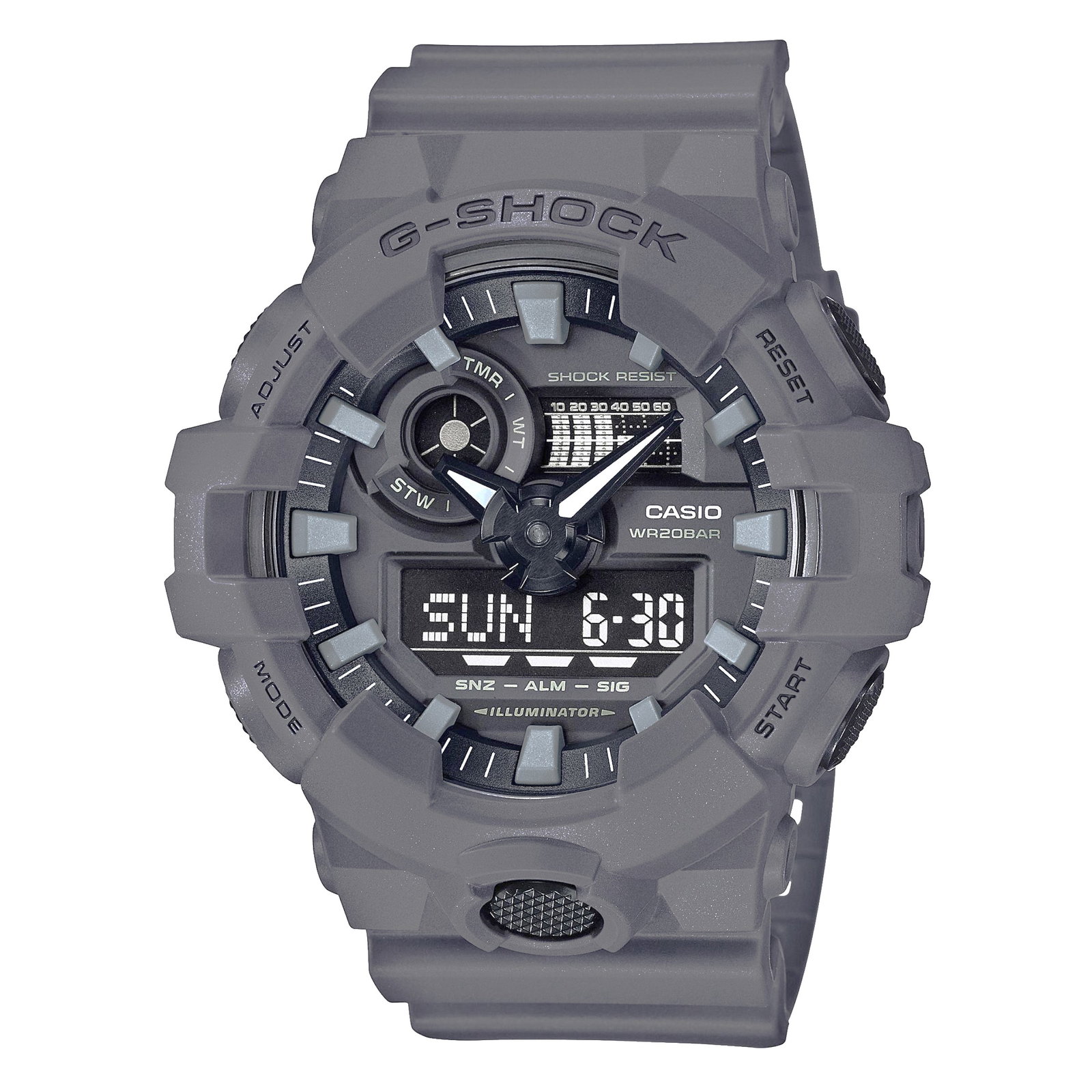 Image of G-Shock Men's Classic Multifunction Grey Resin Strap Watch GA700UC-8A
