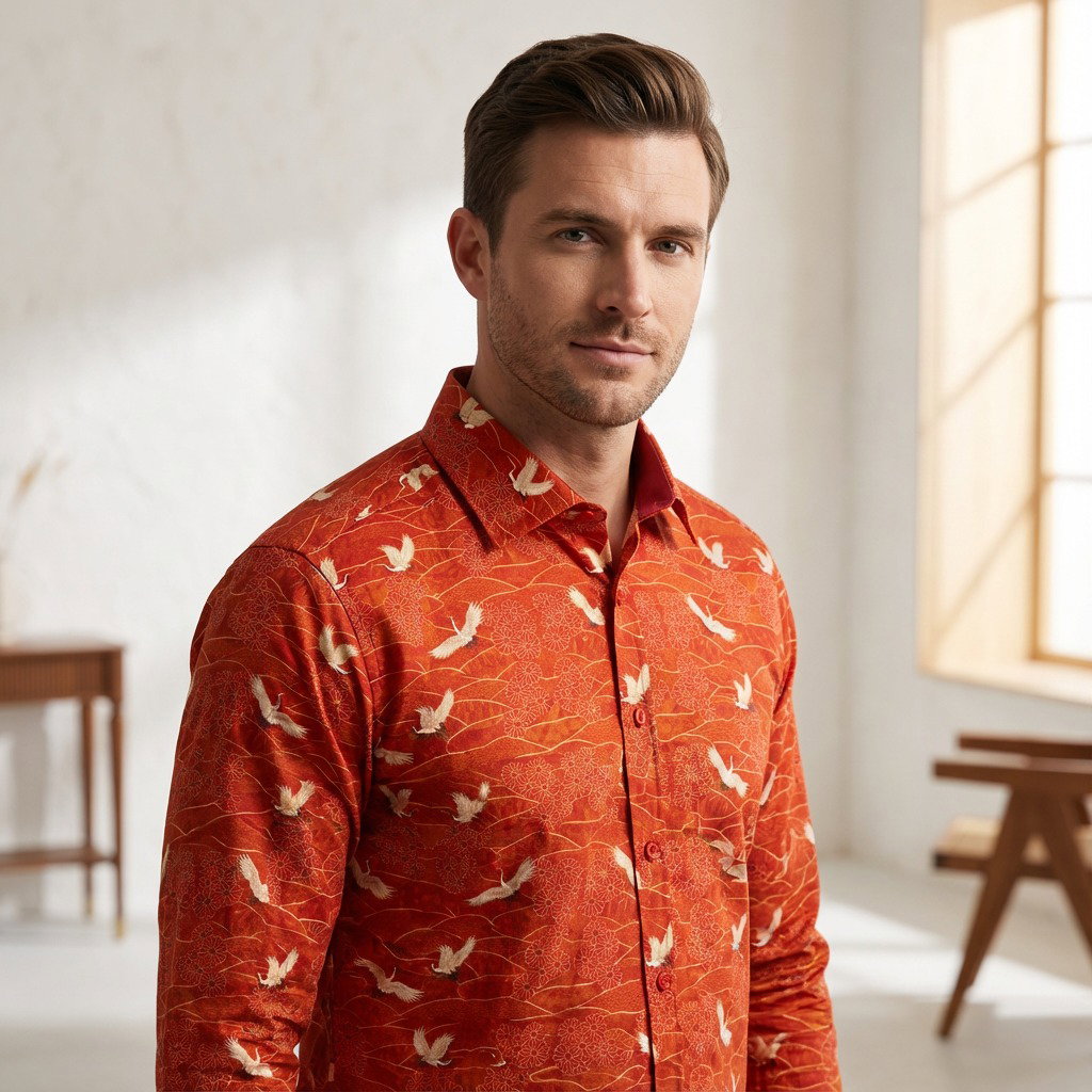 Red Crane Harmony Shirt