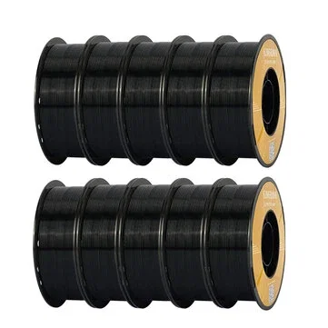 KINGROON PETG 3D Printer Filament 1.75mm 10kg Black High Strength Easy to Print Eco-Friendly No Bubbles Smooth Printing High Precision