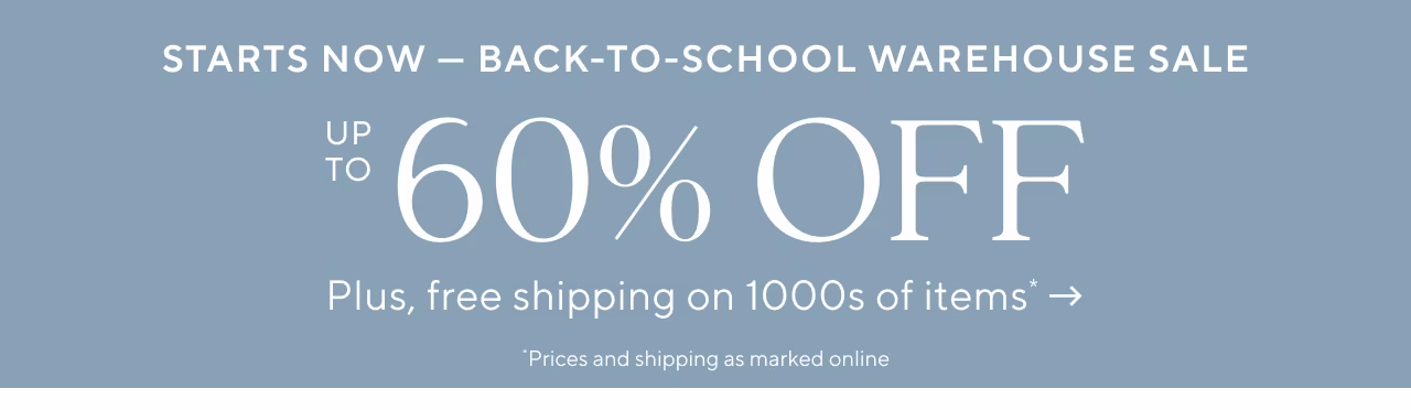 Back-To-School Warehouse Sale