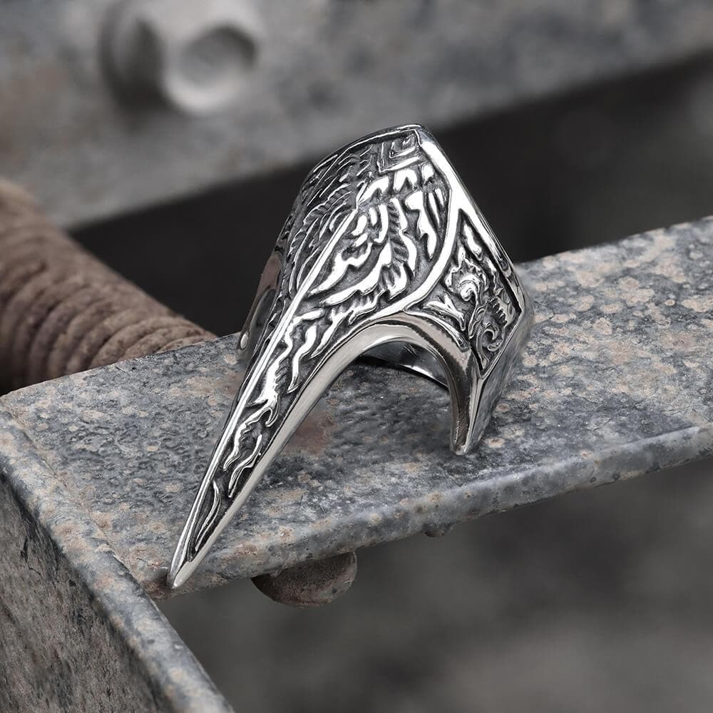 Image of Carve Patterns Stainless Steel Archer Ring