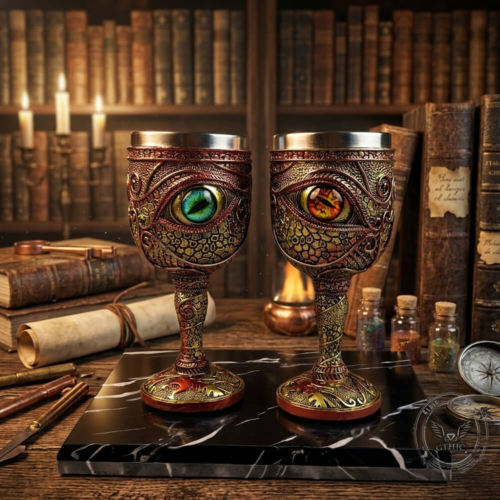 Image of Gothic Eye of the Dragon Mystical Stainless Steel Goblet